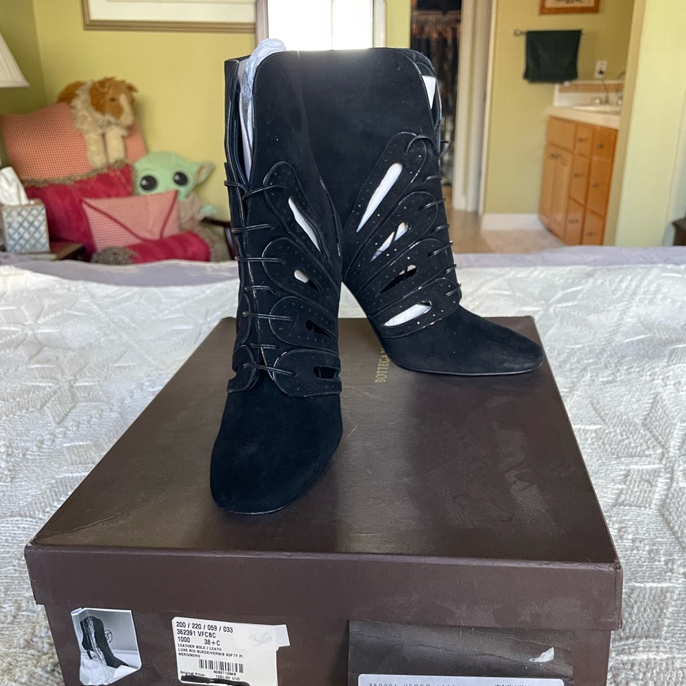 Bottega Veneta Black Cutout Heeled Boots